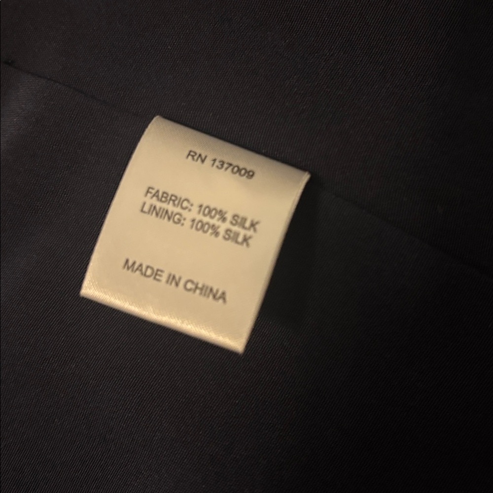 Annie Griffin Navy 100% Silk Open tailored Vest SZ L cropped  work wear casual - Picture 3 of 11